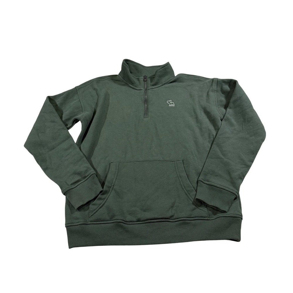 Abercrombie Kids Quarter Zip Sweatshirt 13/14 Green Moose Loungewear Athleisure